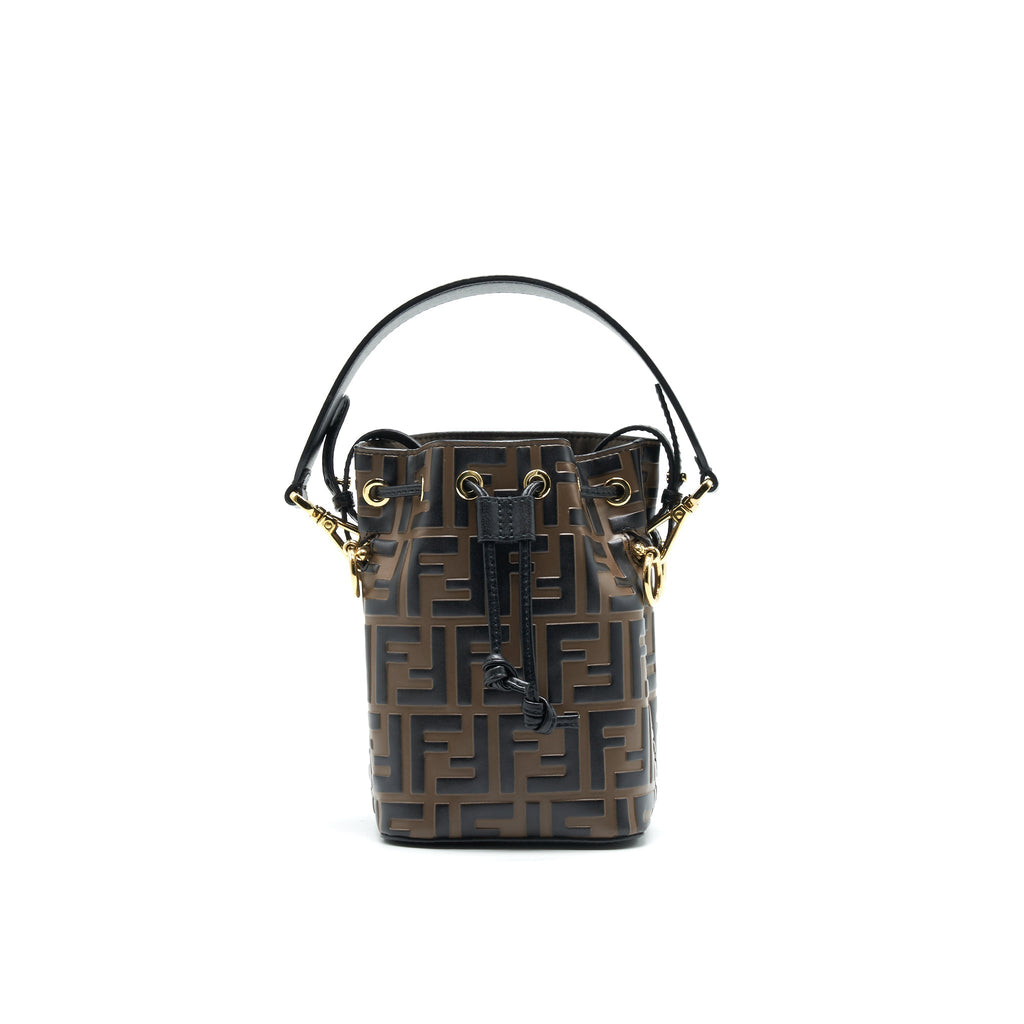 FENDI MON TRESOR MINI BUCKET BAG BROWN