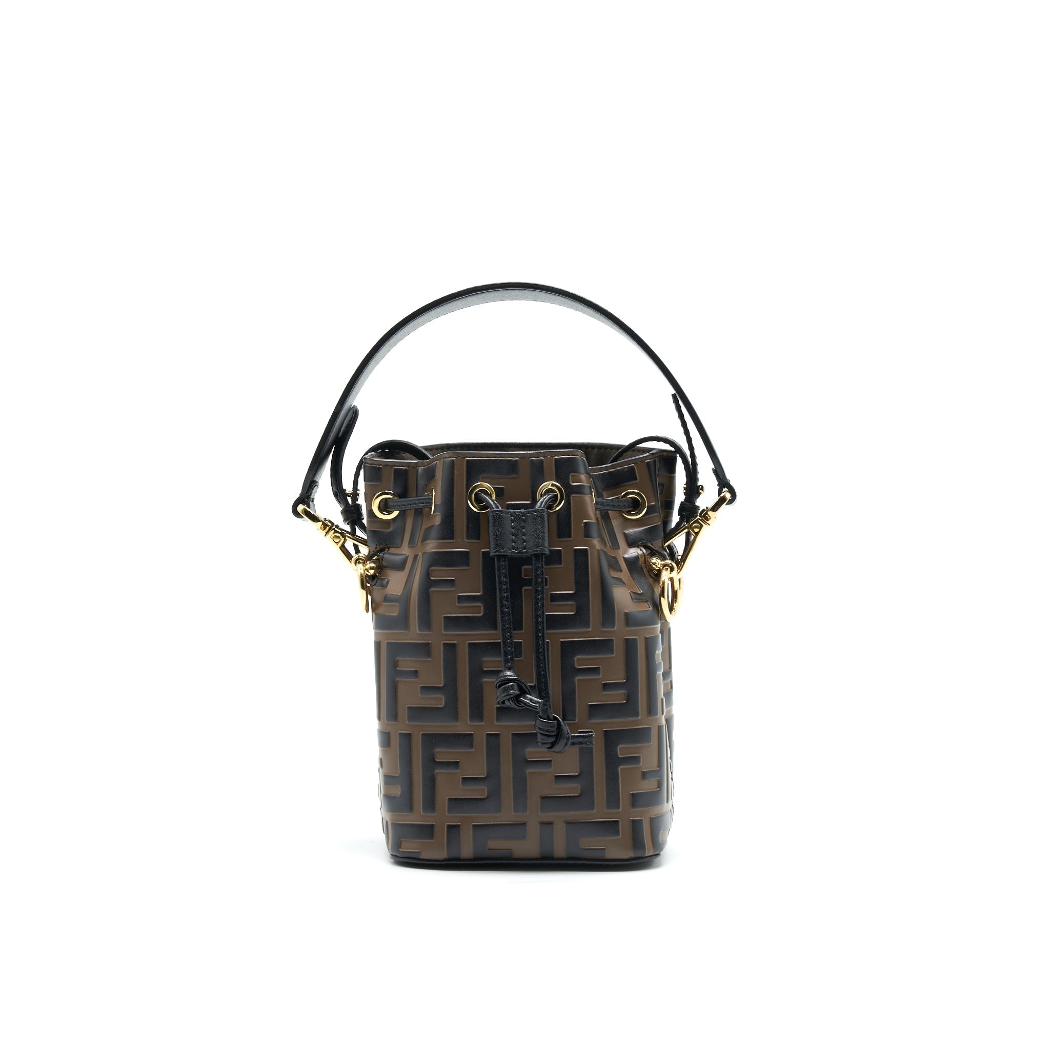 FENDI MON TRESOR MINI BUCKET BAG BROWN