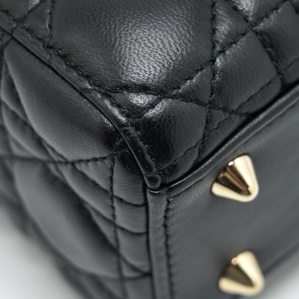 DIOR LADY DIOR SMALL MY ABC BAG LAMBSKIN BLACK LGHW