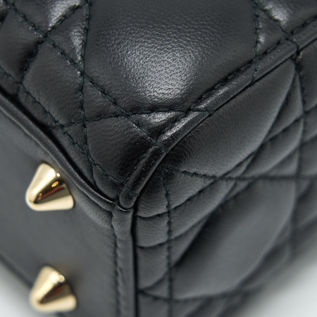 DIOR LADY DIOR SMALL MY ABC BAG LAMBSKIN BLACK LGHW
