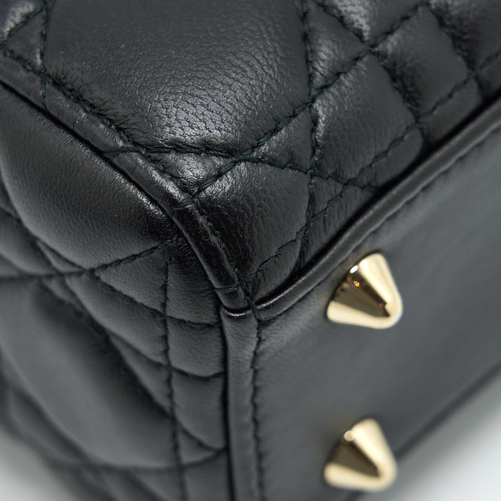 DIOR LADY DIOR SMALL MY ABC BAG LAMBSKIN BLACK LGHW