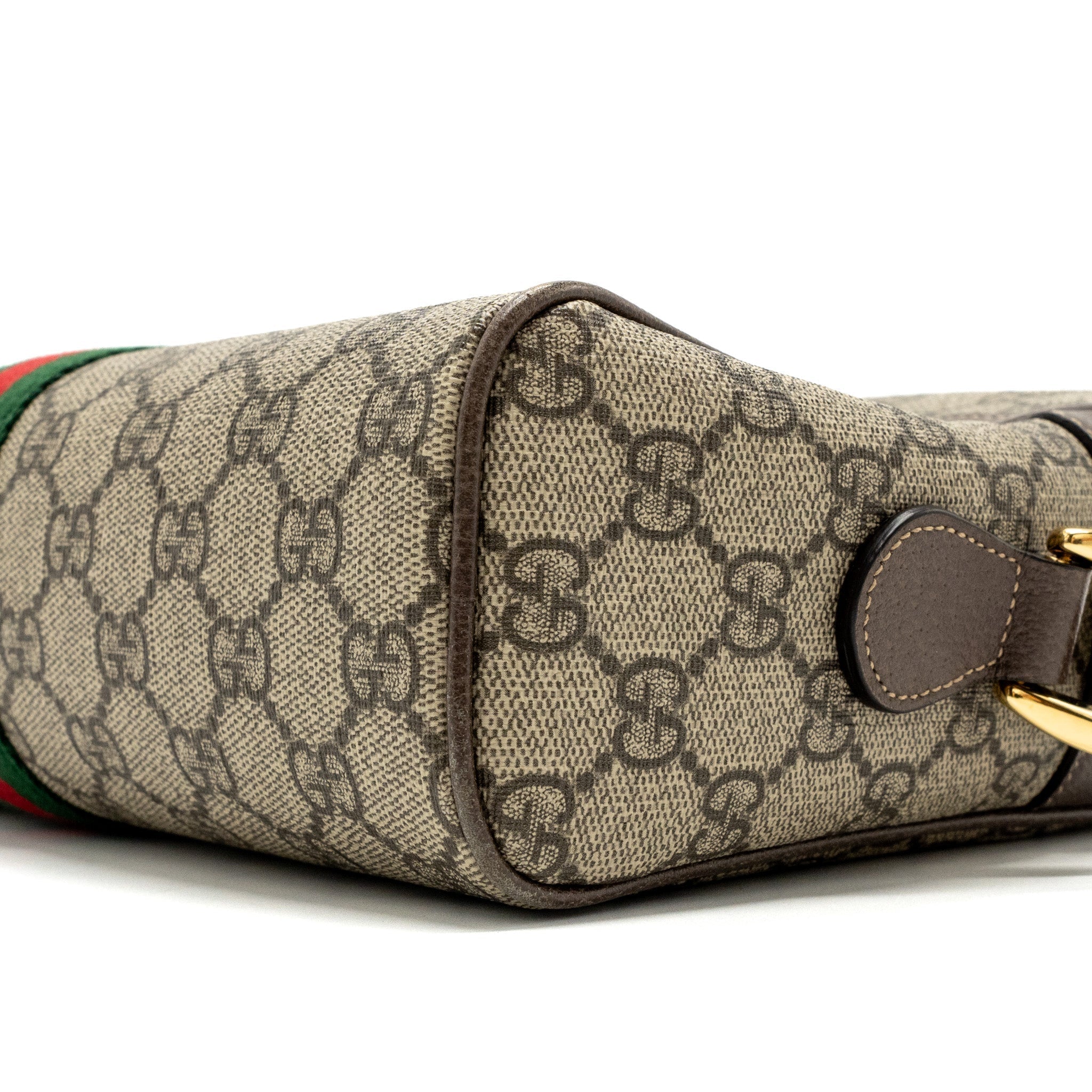 GUCCI OPHIDIA GG SUPREME ZIP CROSSBODY BAG CANVAS / LEATHER GHW