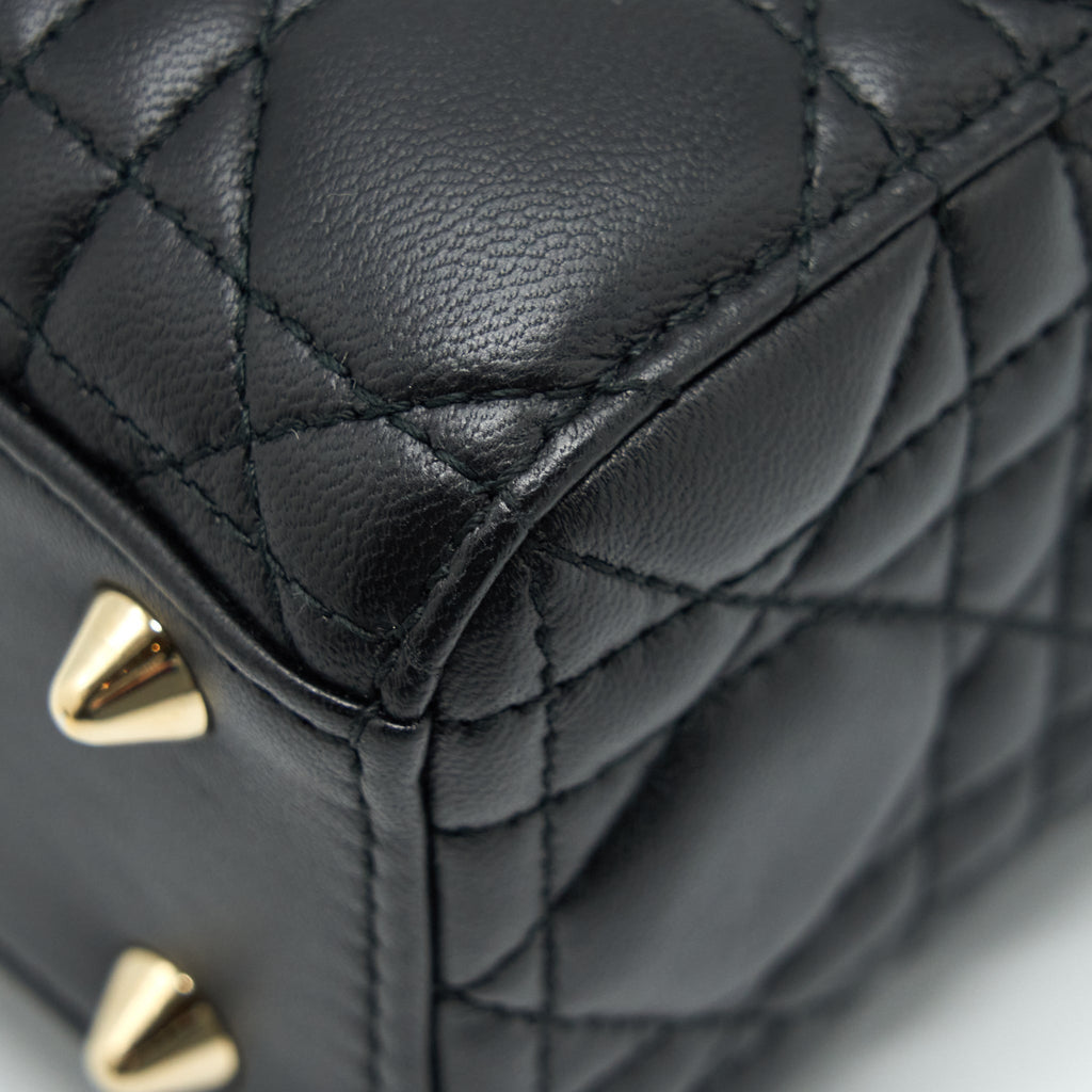 DIOR LADY DIOR SMALL MY ABC BAG LAMBSKIN BLACK LGHW