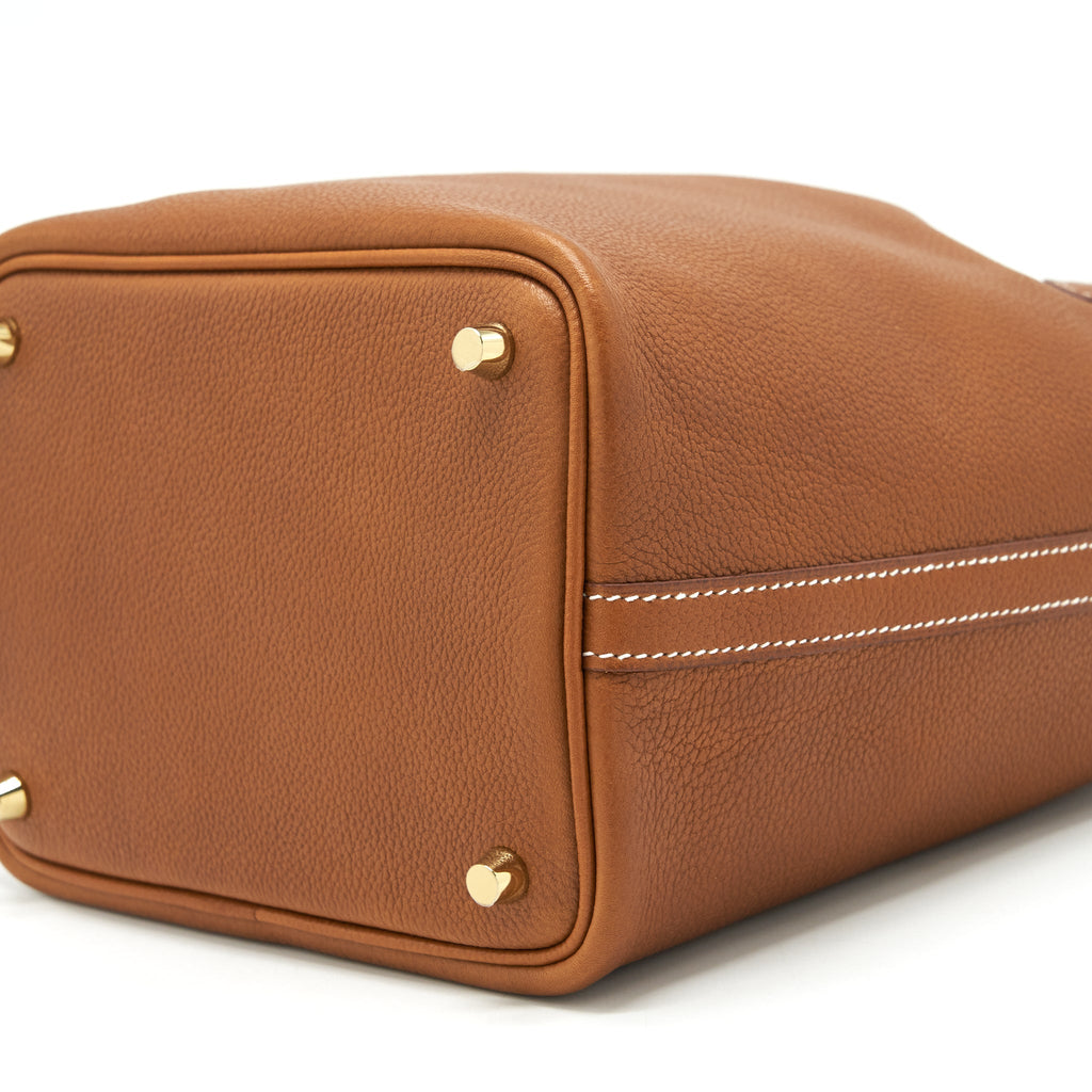 HERMES PICOTIN 18 LOCK BAG BARENIA FAUBOURG CALFSKIN GOLD GHW