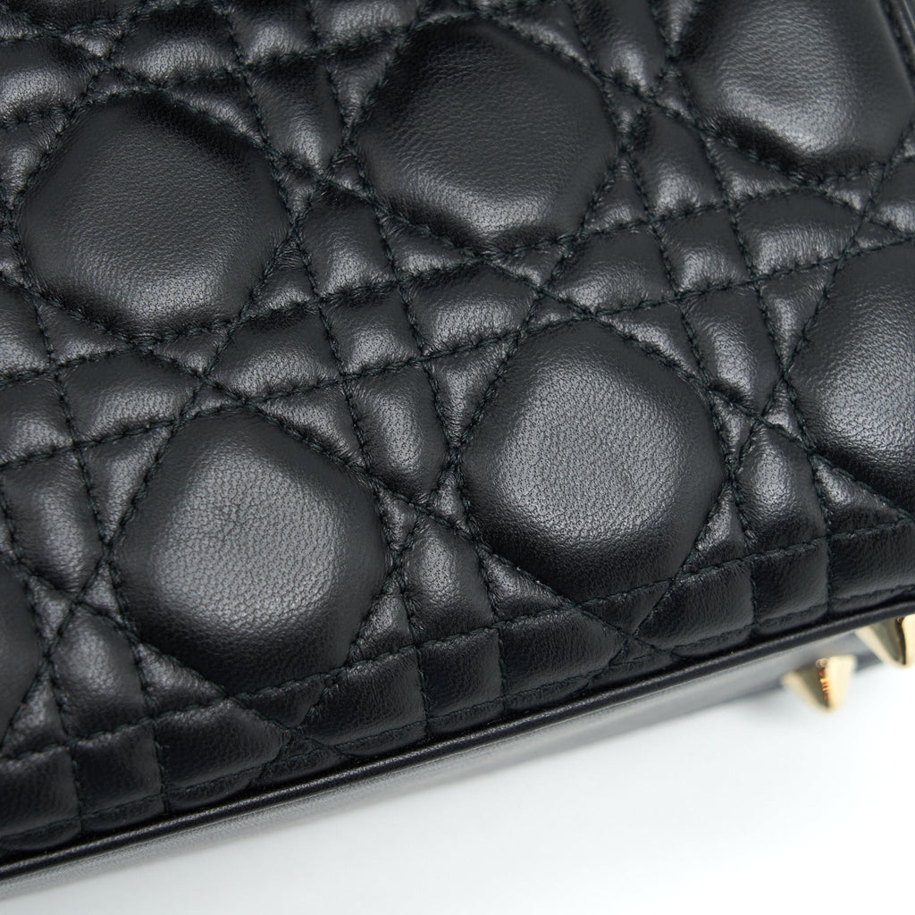 DIOR LADY DIOR SMALL MY ABC BAG LAMBSKIN BLACK LGHW