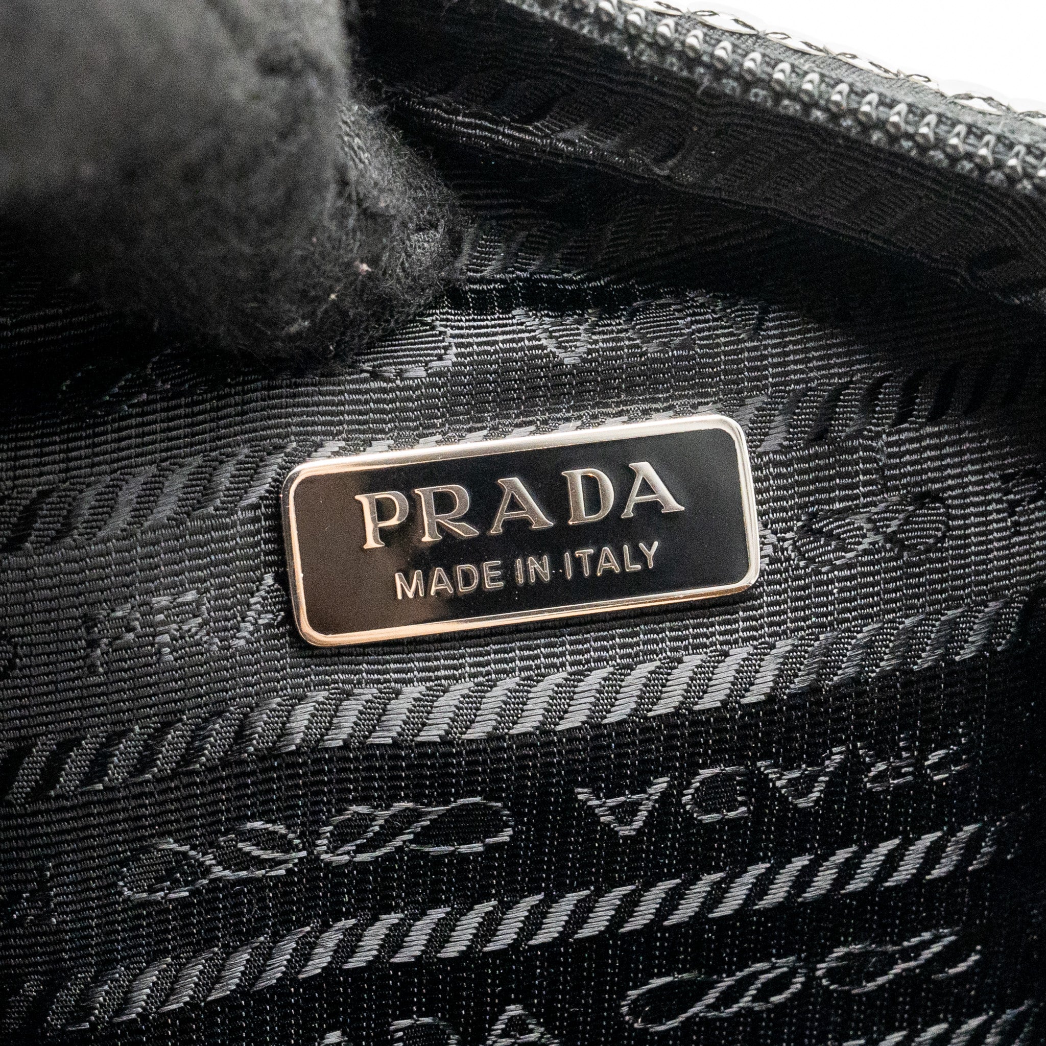 PRADA RE-EDITION MINI BAG SEQUIN ARGENTO SHW