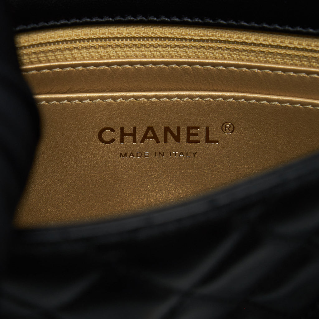CHANEL 22S PEARL CRUSH MINI SQUARE FLAP BAG LAMBSKIN BLACK GHW (MICROCHIP)