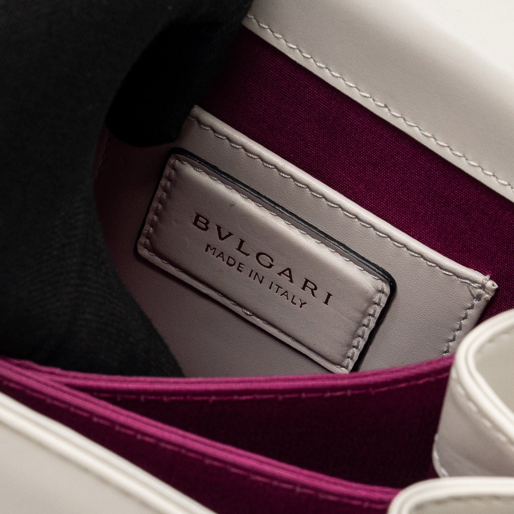 BVLGARI TOP HANDLE SERPENTI BAG CALFSKIN WHITE LGHW