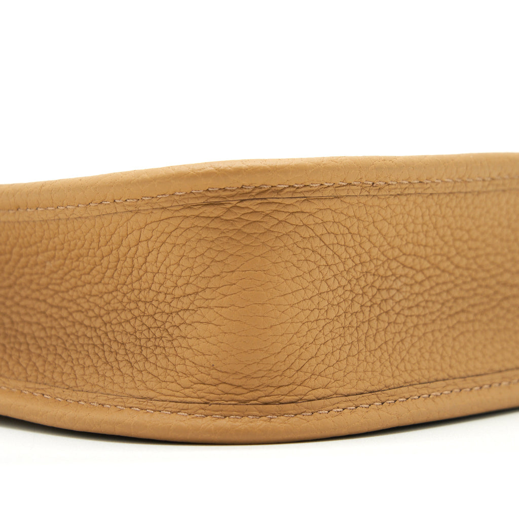 HERMES MINI EVELYNE CLEMENCE BISCUIT / CAMEL GHW