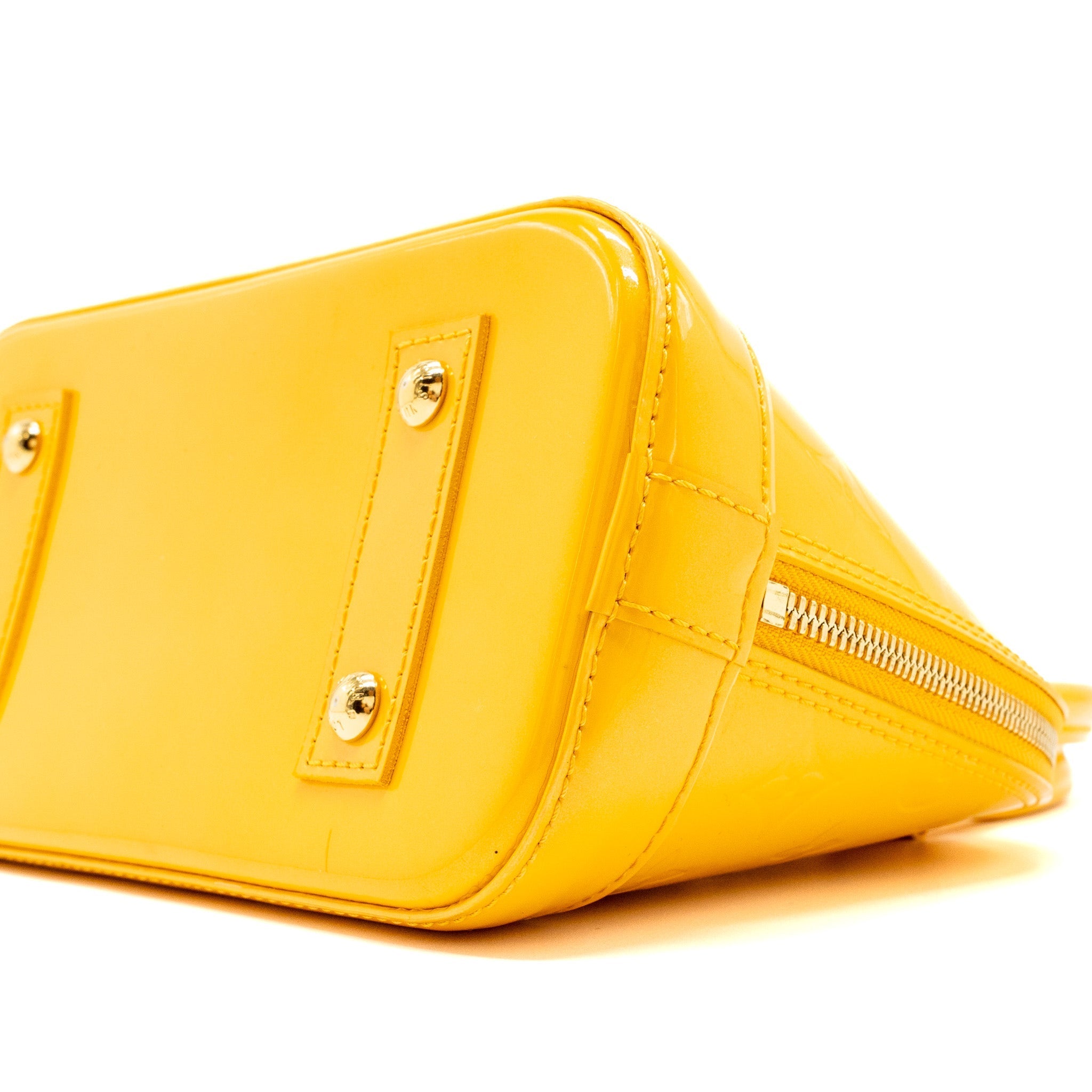 LOUIS VUITTON ALMA BB PATENT YELLOW LGHW