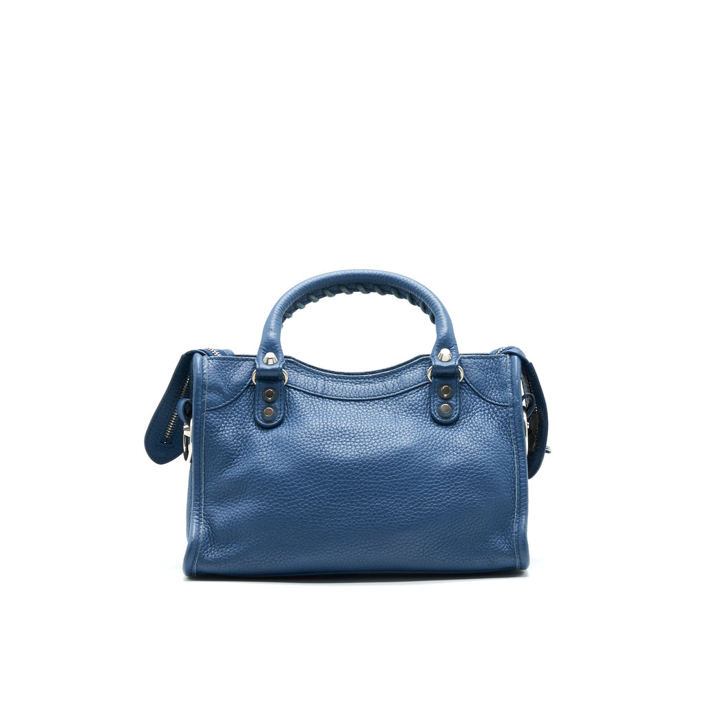 BALENCIAGA MINI CITY BAG BLUE SHW