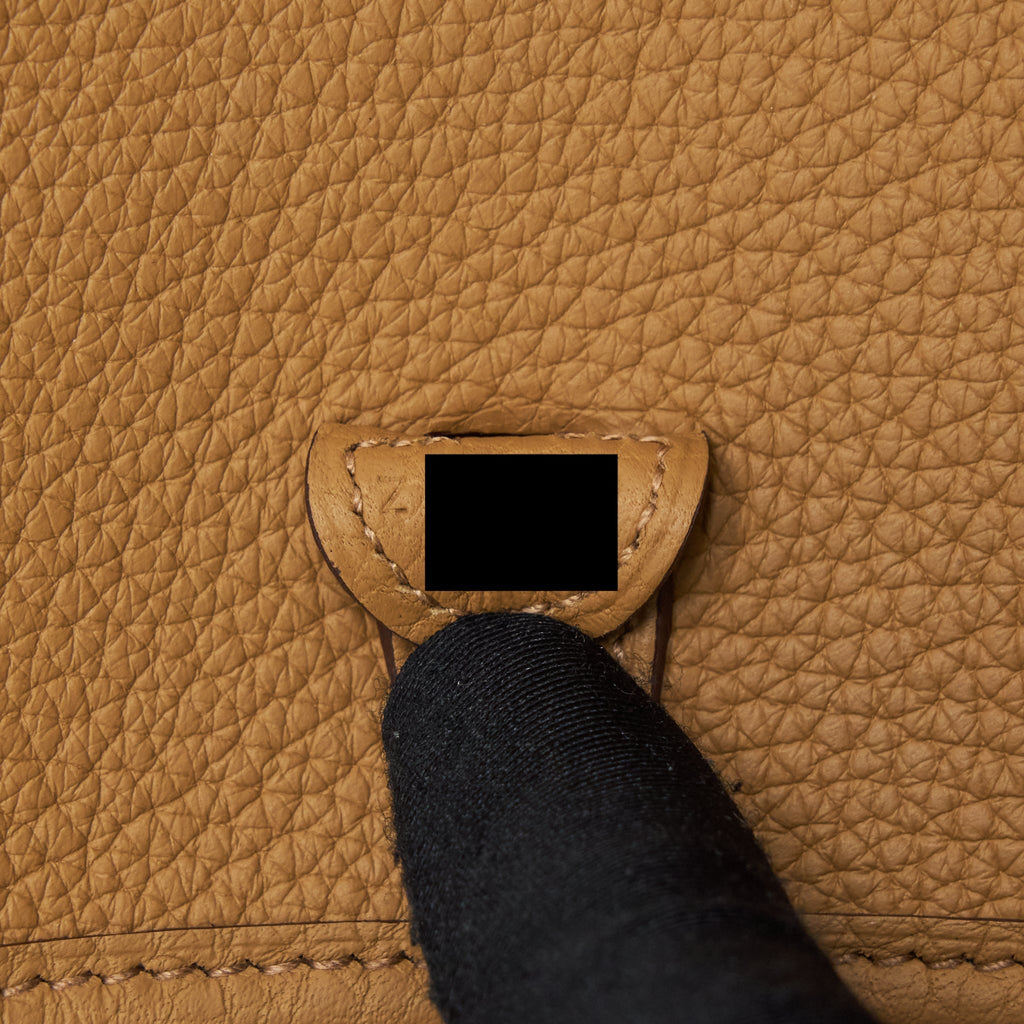 HERMES MINI EVELYNE CLEMENCE BISCUIT / CAMEL GHW