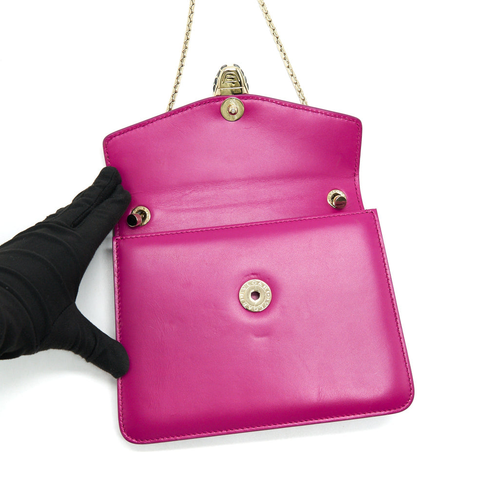 BVLGARI SERPENTI FOREVER CROSSBODY BAG CARMINE JASPER GALUCHAT SKIN AND SMOOTH CALF LEATHER