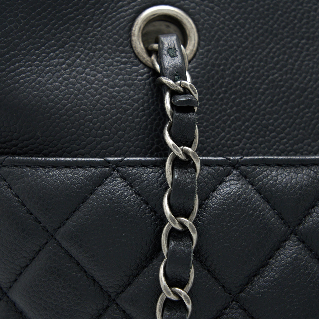 CHANEL URBAN COMPANION TOTE BAG CAVIAR BLACK RUTHENIUM HARDWARE