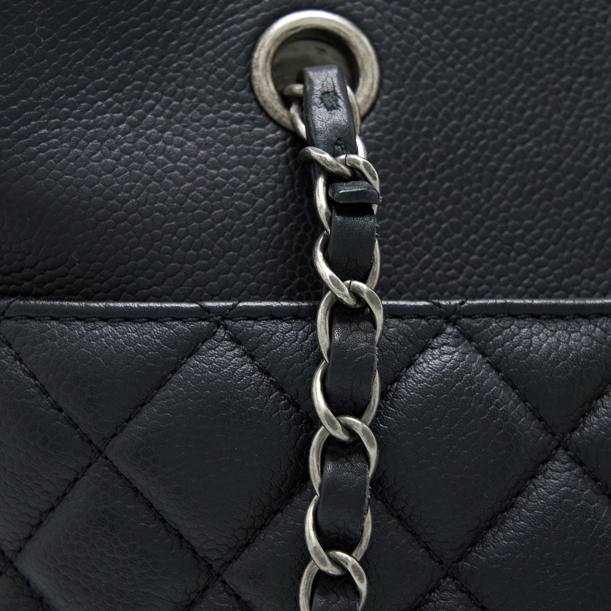 CHANEL URBAN COMPANION TOTE BAG CAVIAR BLACK RUTHENIUM HARDWARE