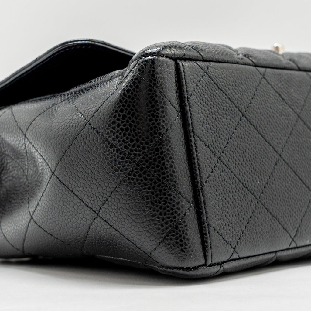 CHANEL MAXI CLASSIC DOUBLE FLAP BAG CAVIAR BLACK SHW