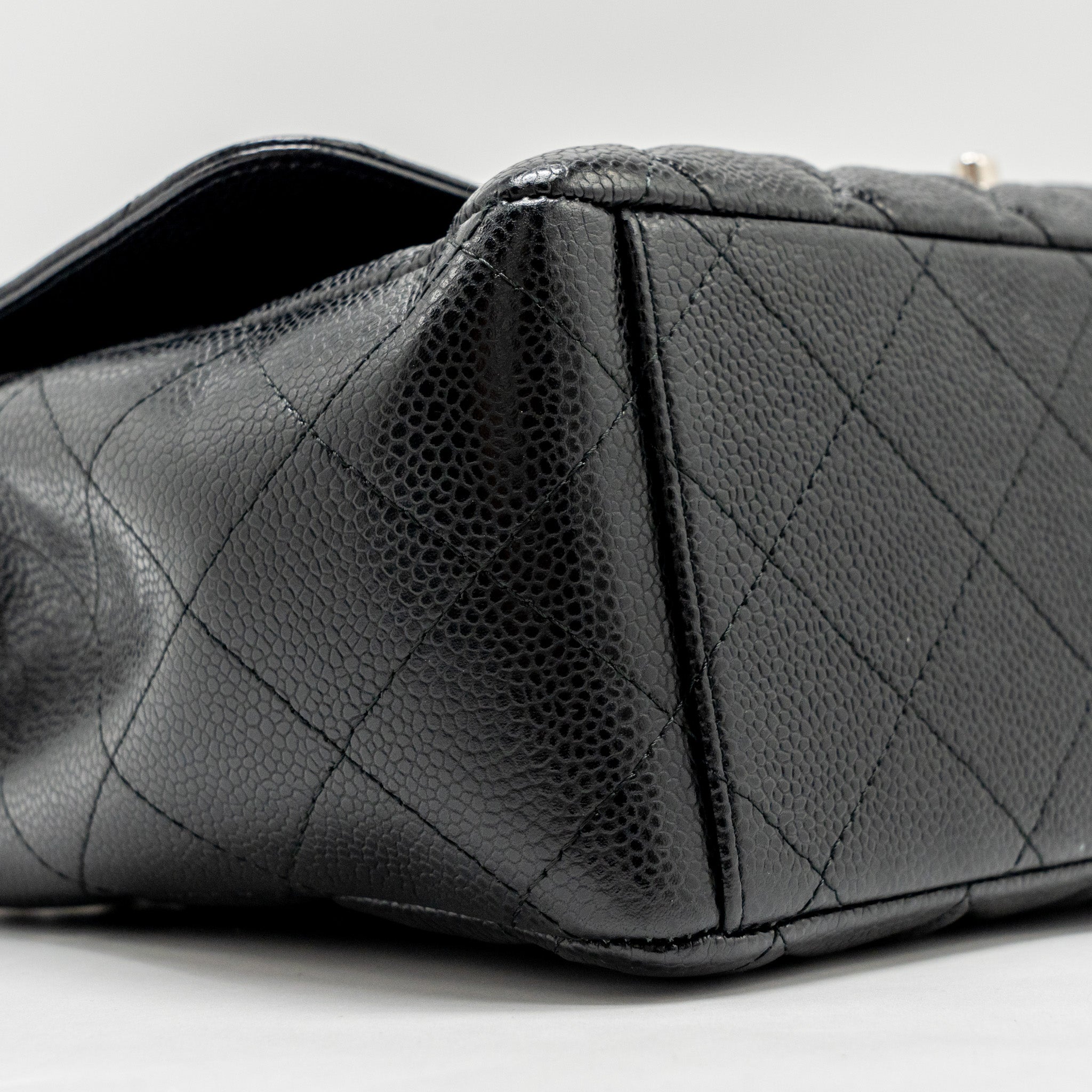CHANEL MAXI CLASSIC DOUBLE FLAP BAG CAVIAR BLACK SHW