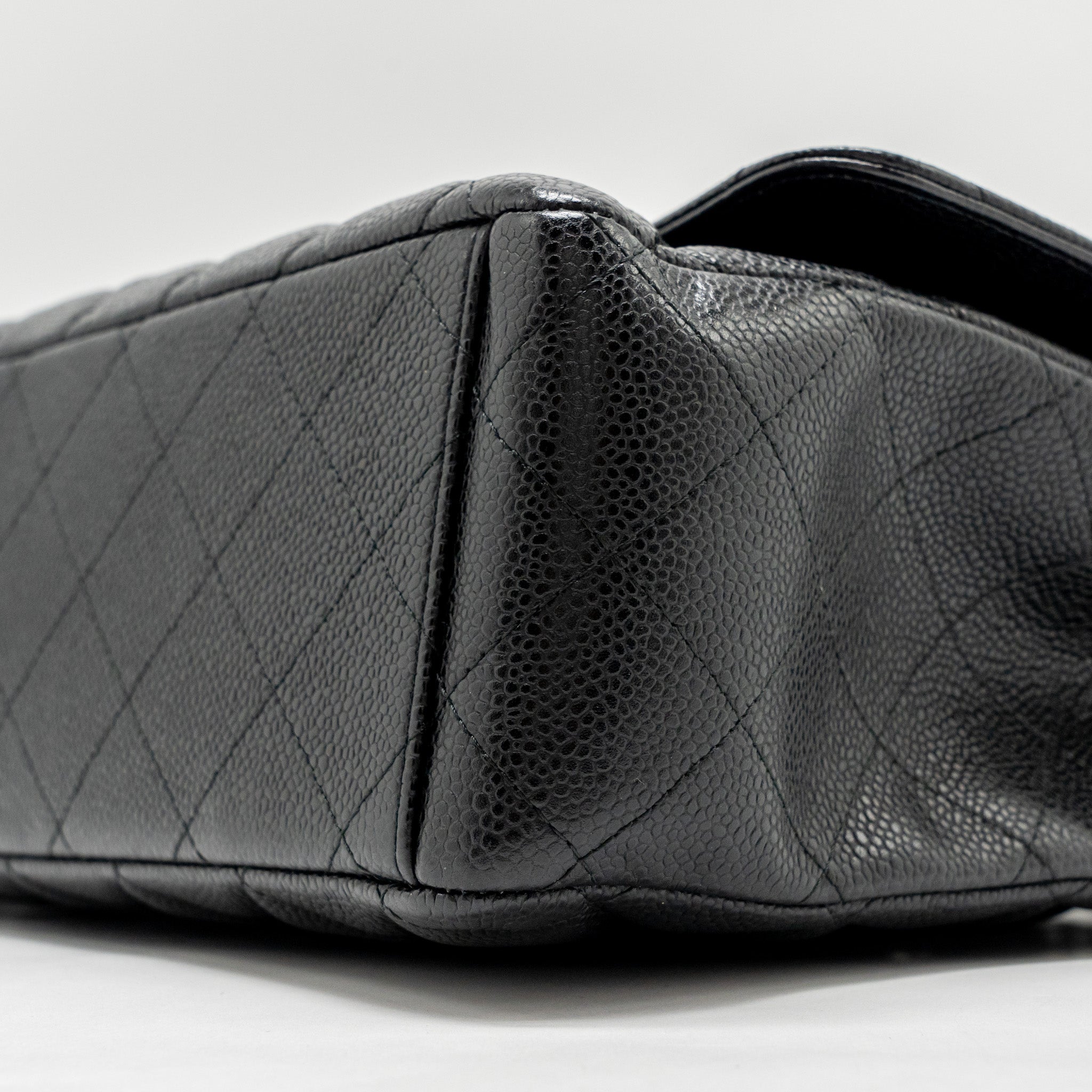 CHANEL MAXI CLASSIC DOUBLE FLAP BAG CAVIAR BLACK SHW