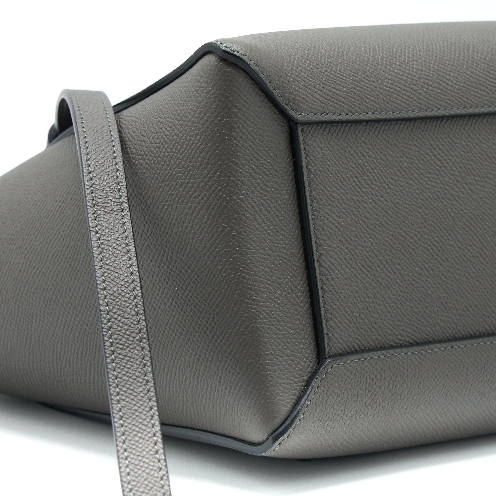 CELINE MICRO BELT BAG GRAINED CALFSKIN GREY GHW