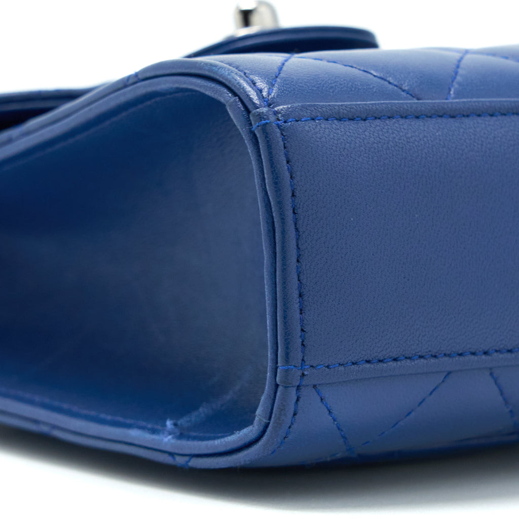 CHANEL FLAP PHONE CASE LAMBSKIN BLUE SHW