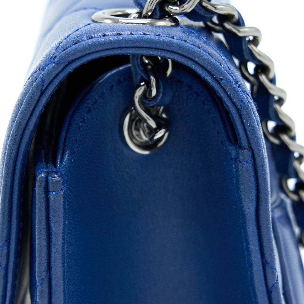 CHANEL FLAP PHONE CASE LAMBSKIN BLUE SHW
