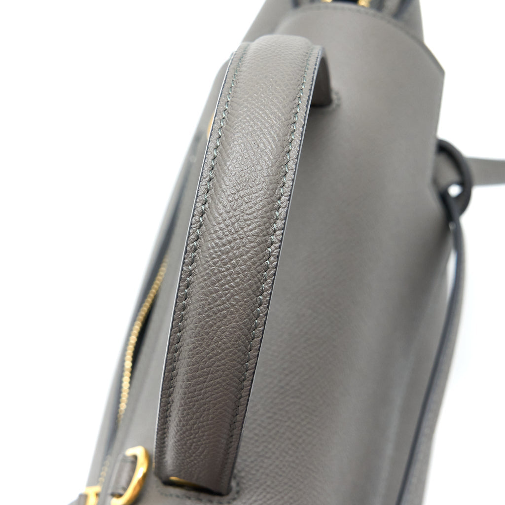 CELINE MICRO BELT BAG GRAINED CALFSKIN GREY GHW