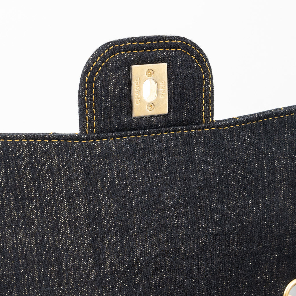 CHANEL 23S FLAP BACKPACK DENIM DARK BLUE BRUSHED GHW (MICROCHIP)