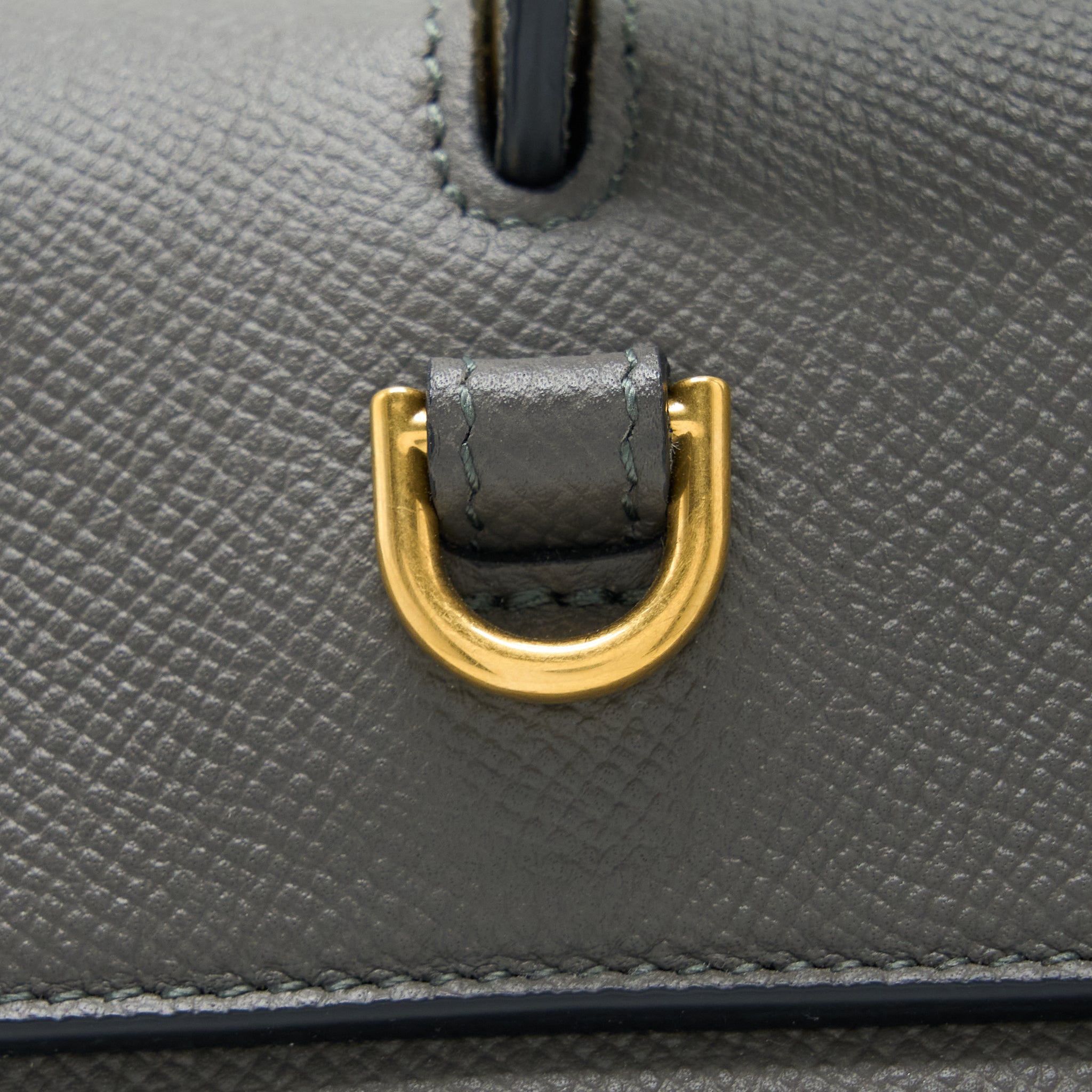 CELINE MICRO BELT BAG GRAINED CALFSKIN GREY GHW
