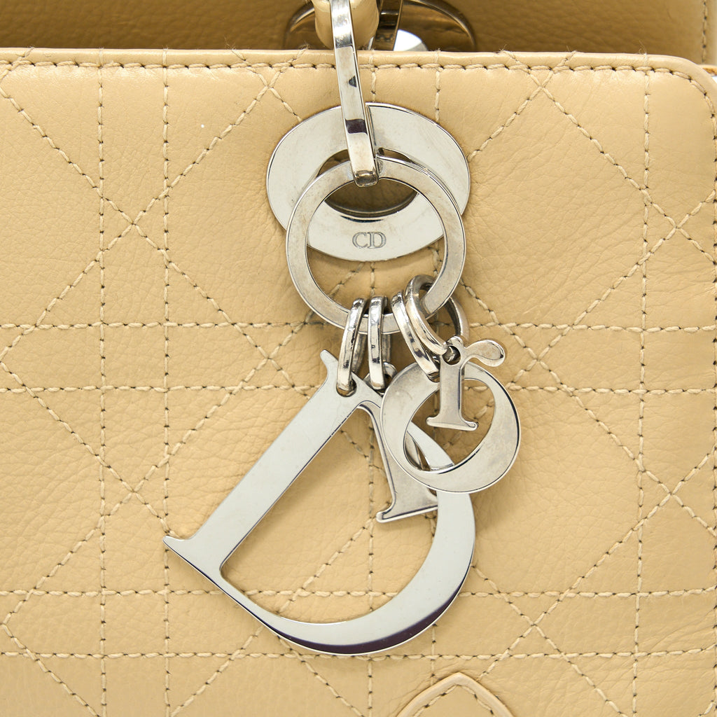 DIOR VINTAGE LADY DIOR LONG CUIR CALFSKIN BEIGE SHW