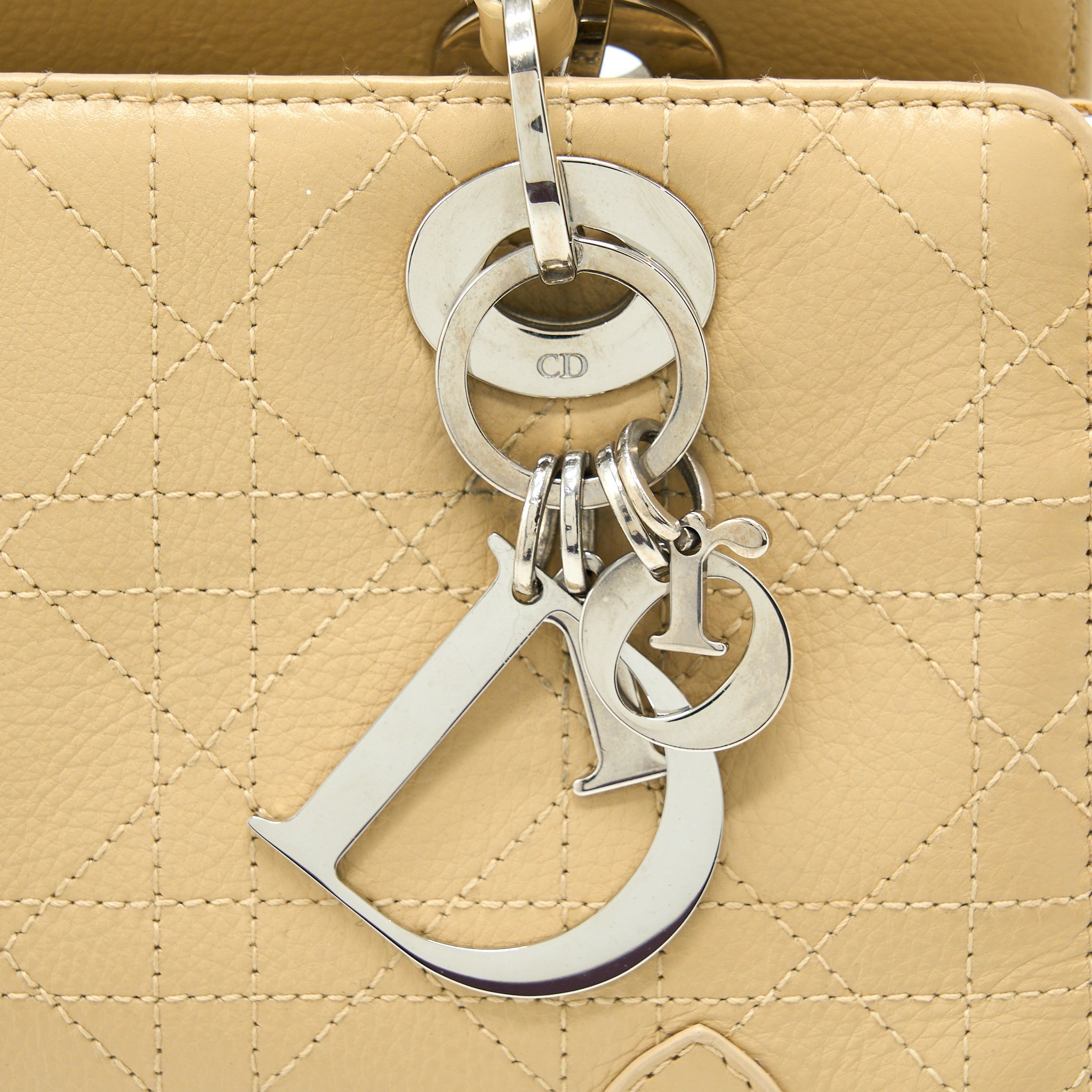 DIOR VINTAGE LADY DIOR LONG CUIR CALFSKIN BEIGE SHW