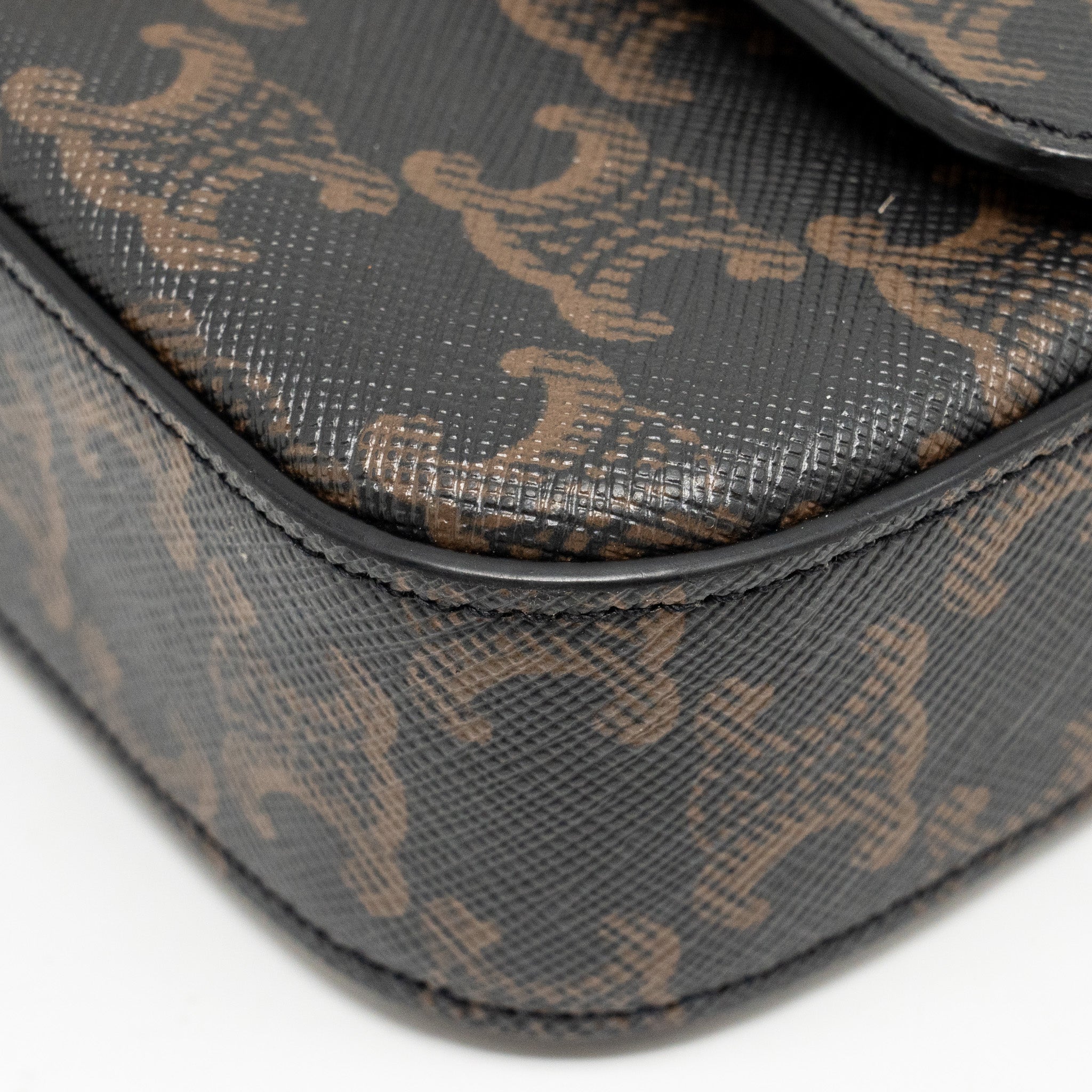 CELINE TRIOMPHE SHOULDER BAG TRIOMPHE CANVAS/CALFSKIN TAN GHW