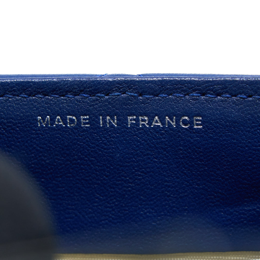 CHANEL FLAP PHONE CASE LAMBSKIN BLUE SHW