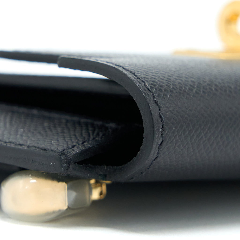 HERMES KELLY POCKET COMPACT MADAME BLACK GHW