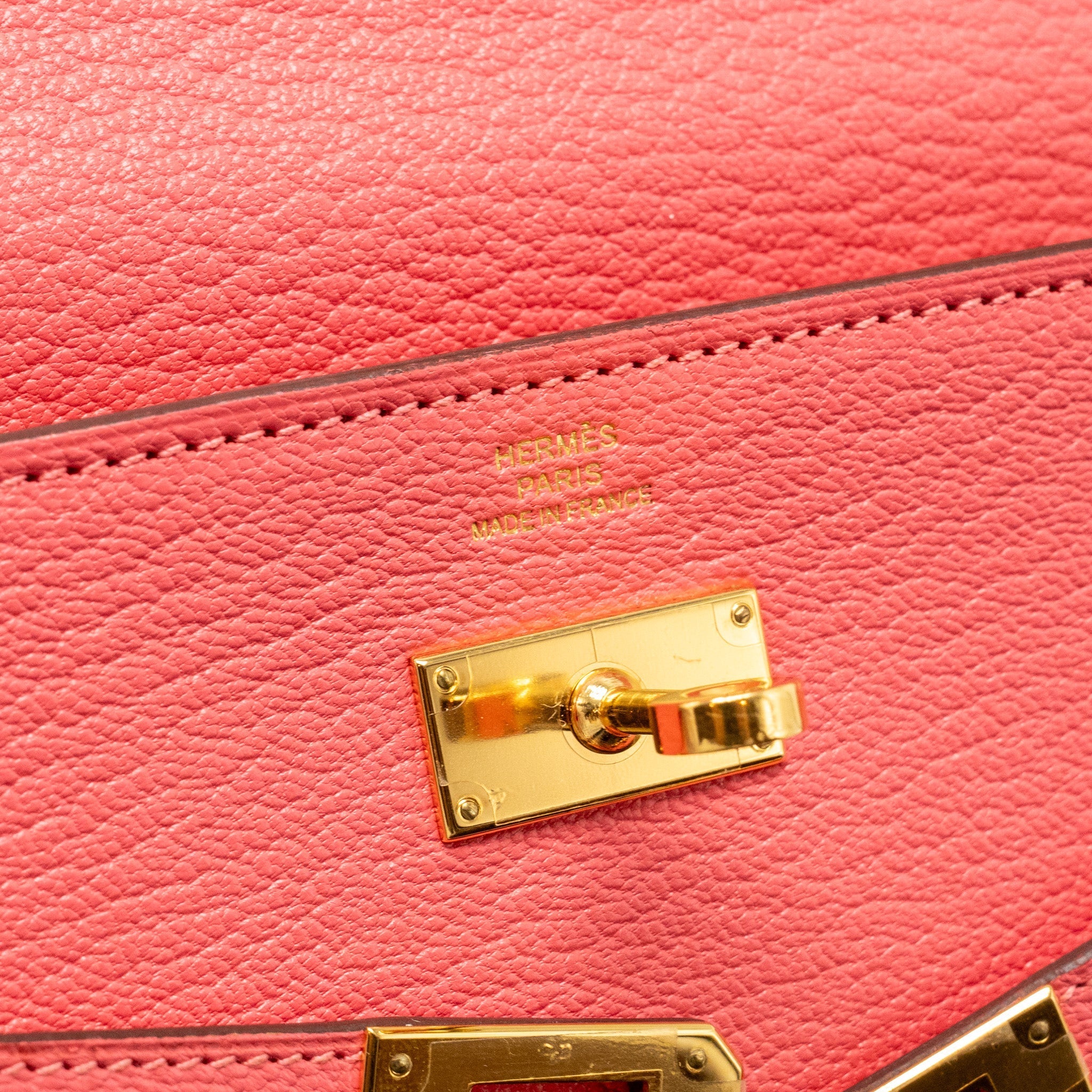 HERMES KELLY LONG WALLET CHÈVRE MYSORE ROSE LIPSTICK GHW