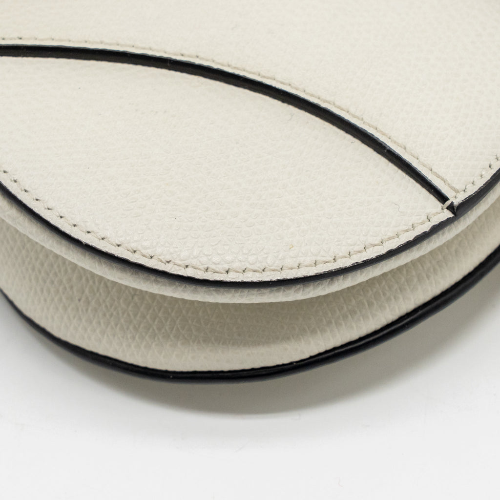 DIOR MINI SADDLE BAG CALFSKIN WHITE GHW