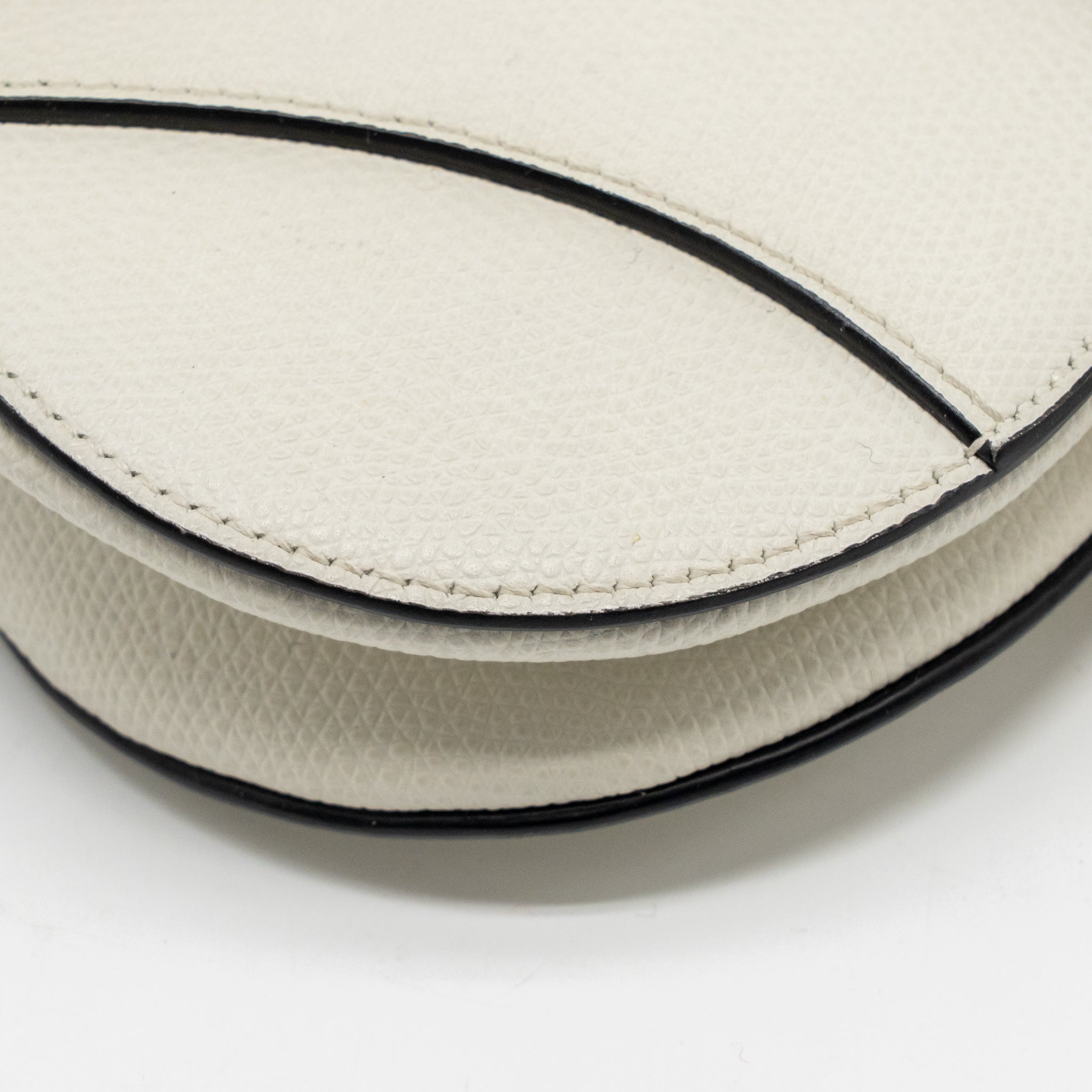 DIOR MINI SADDLE BAG CALFSKIN WHITE GHW