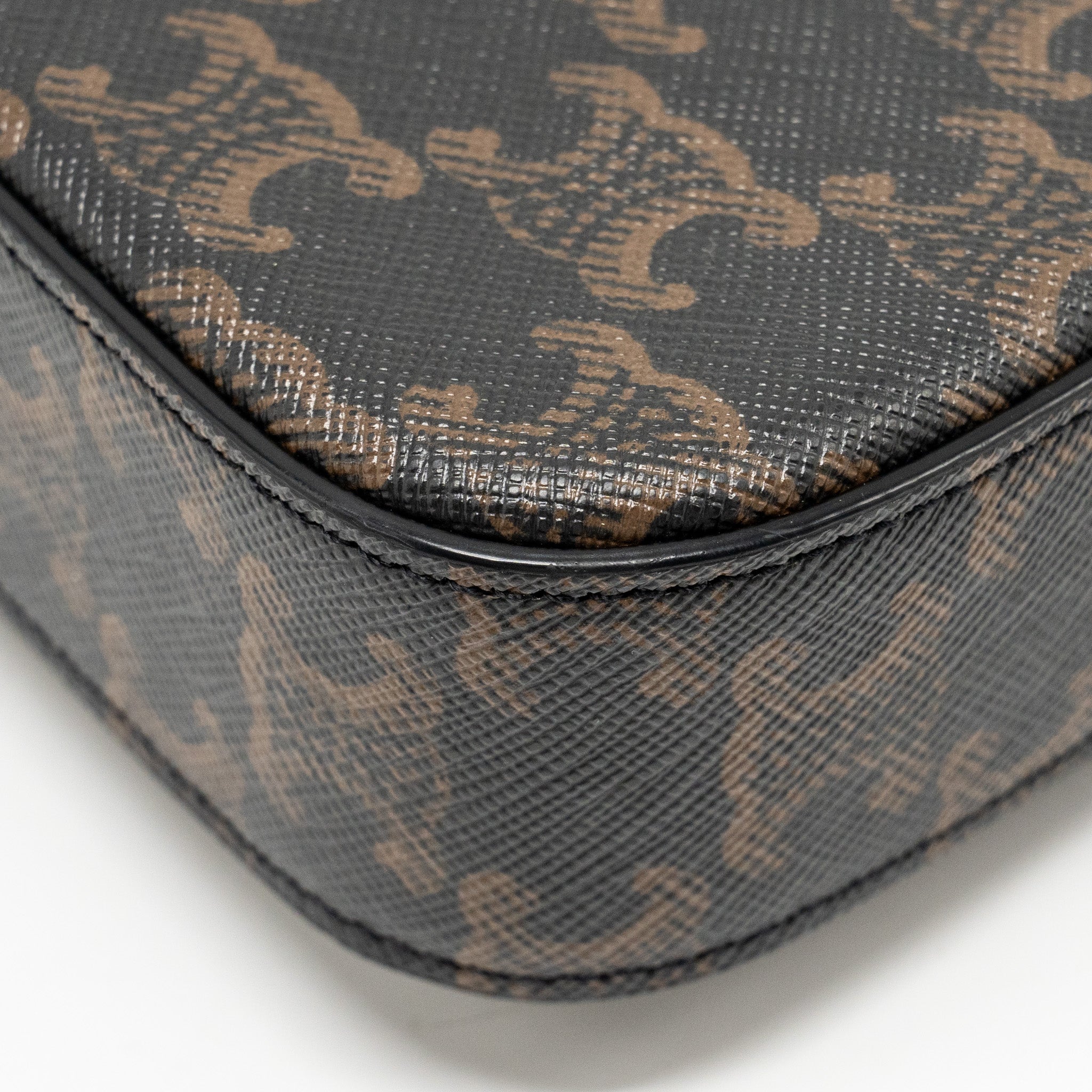 CELINE TRIOMPHE SHOULDER BAG TRIOMPHE CANVAS/CALFSKIN TAN GHW