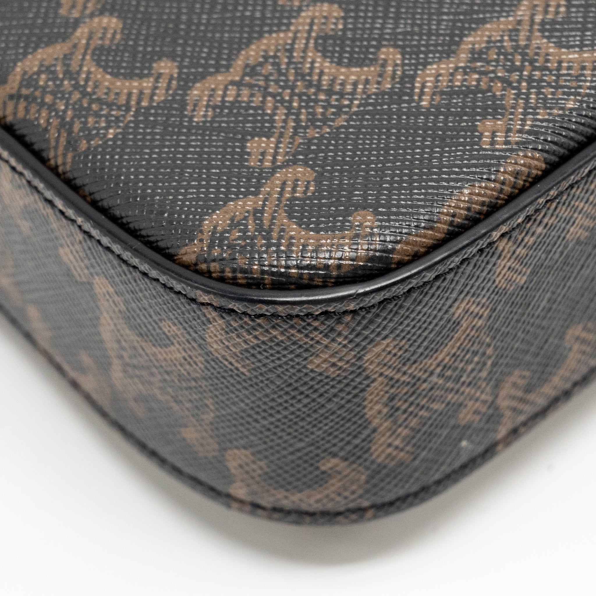 CELINE TRIOMPHE SHOULDER BAG TRIOMPHE CANVAS/CALFSKIN TAN GHW