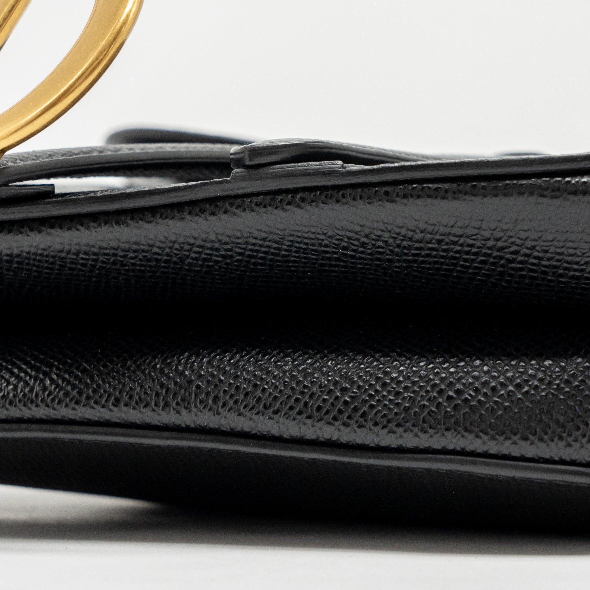 DIOR MINI SADDLE BAG CALFSKIN BLACK GHW