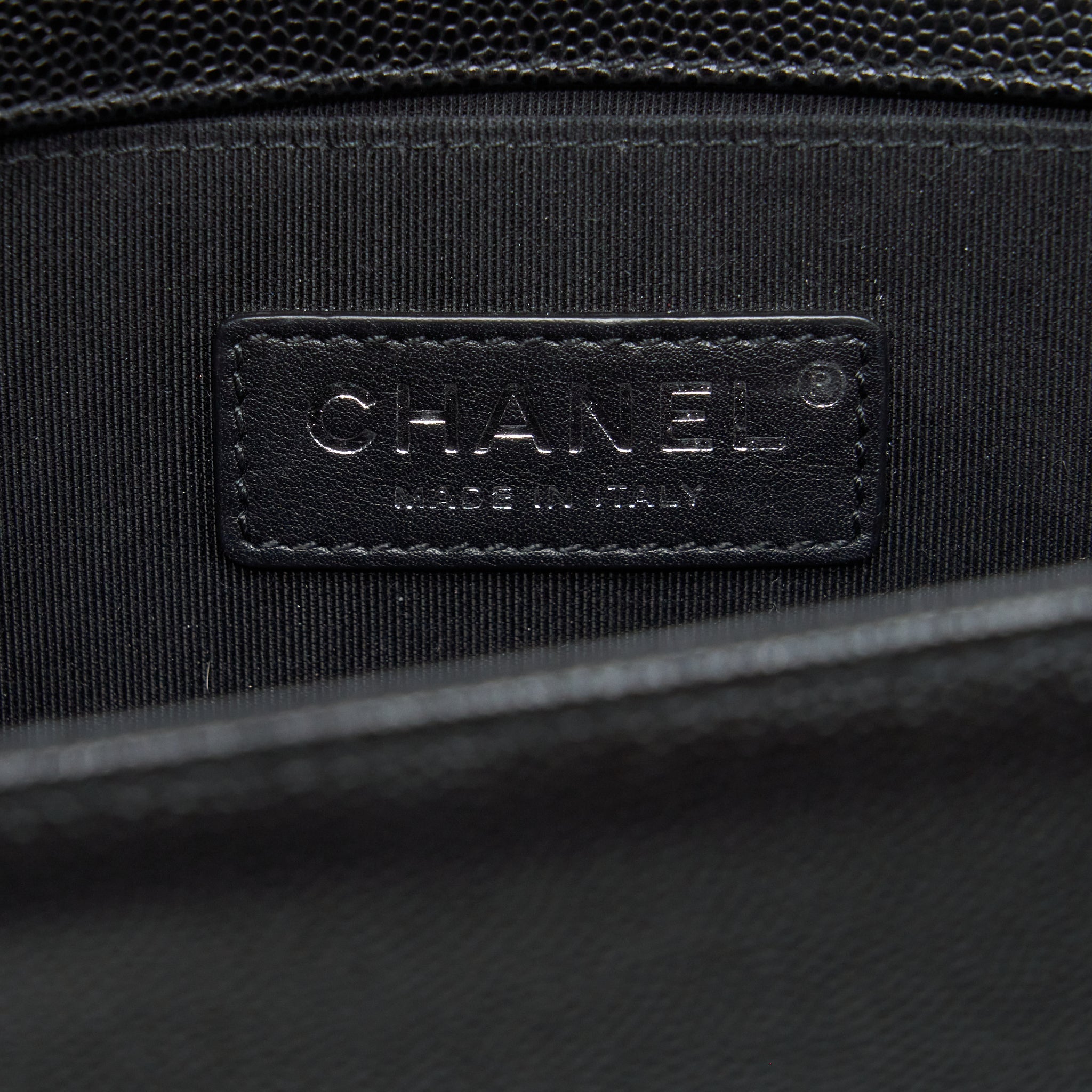 CHANEL SMALL BOY BAG CAVIAR BLACK RUTHENIUM SLIVER HARDWARE