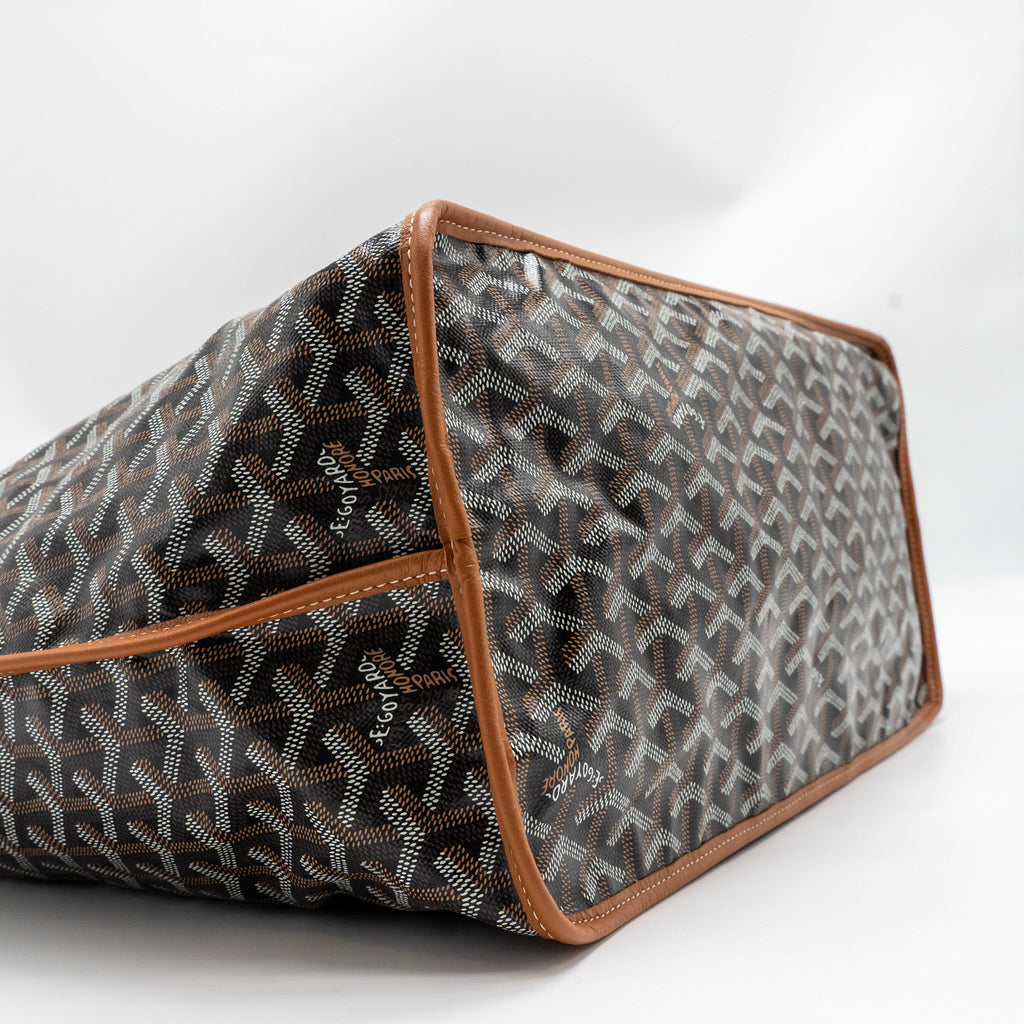 GOYARD ANJOU GM TOTE BAG GOYARDINE CANVAS BROWN/BLACK SHW