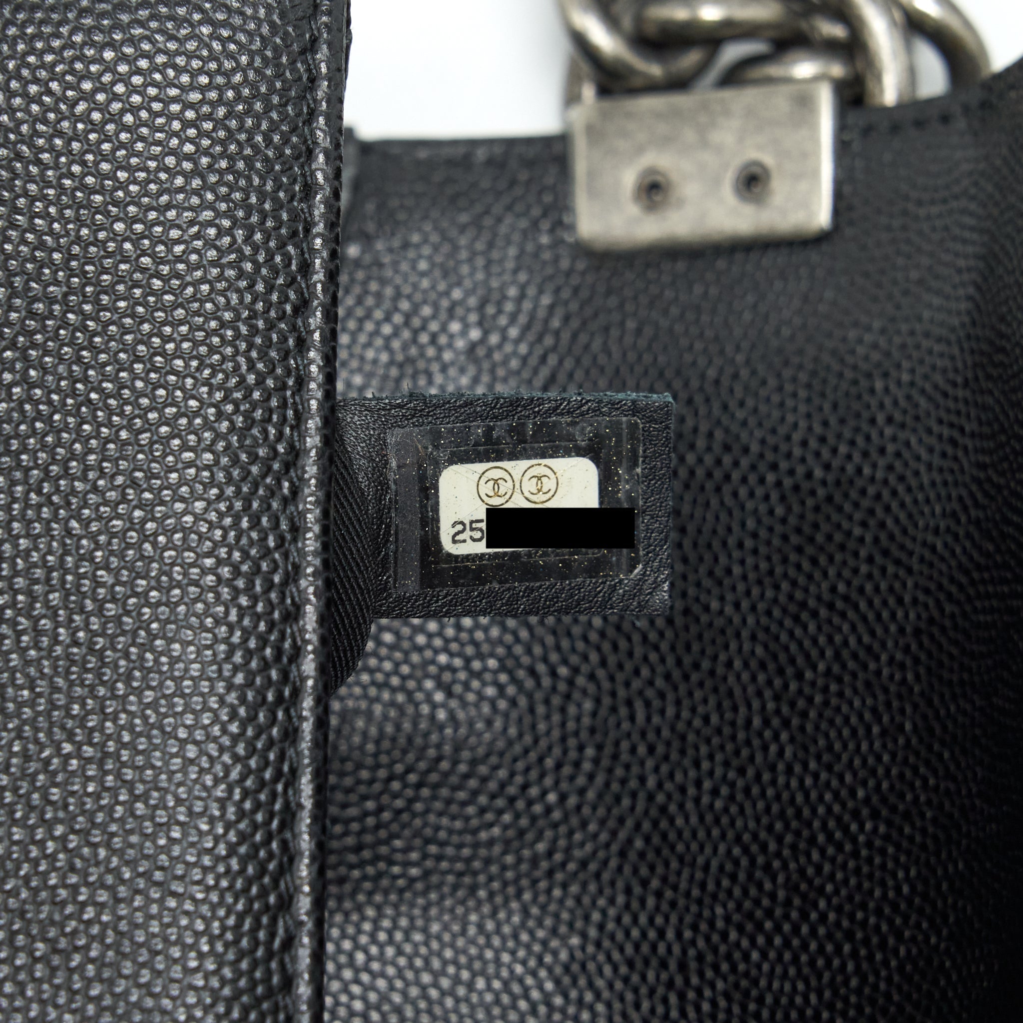 CHANEL SMALL BOY BAG CAVIAR BLACK RUTHENIUM SLIVER HARDWARE