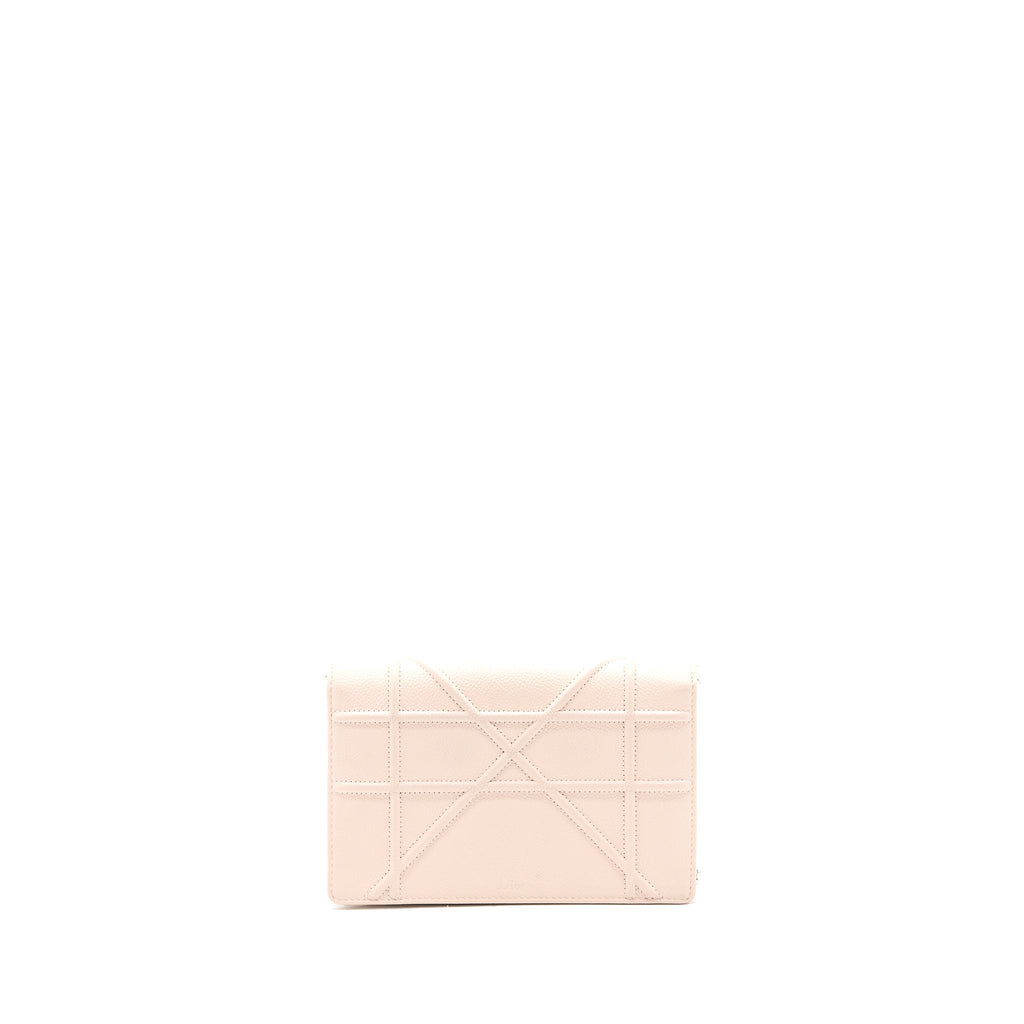 DIOR DIORAMA WALLET ON CHAIN CALFSKIN LIGHT PINK SHW