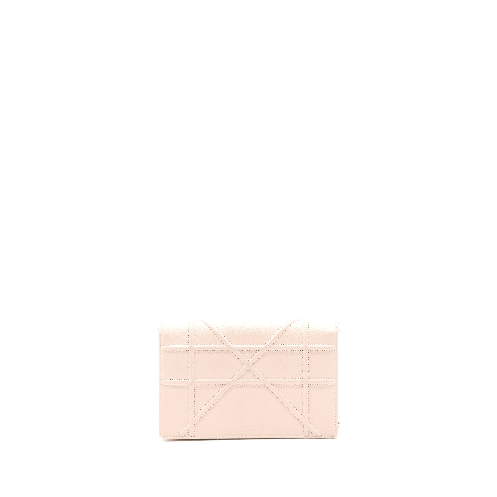 DIOR DIORAMA WALLET ON CHAIN CALFSKIN LIGHT PINK SHW