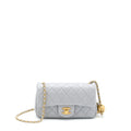 CHANEL 21B PEARL CRUSH MINI RECTANGULAR FLAP BAG LAMBSKIN GREY GHW (MICROCHIP)