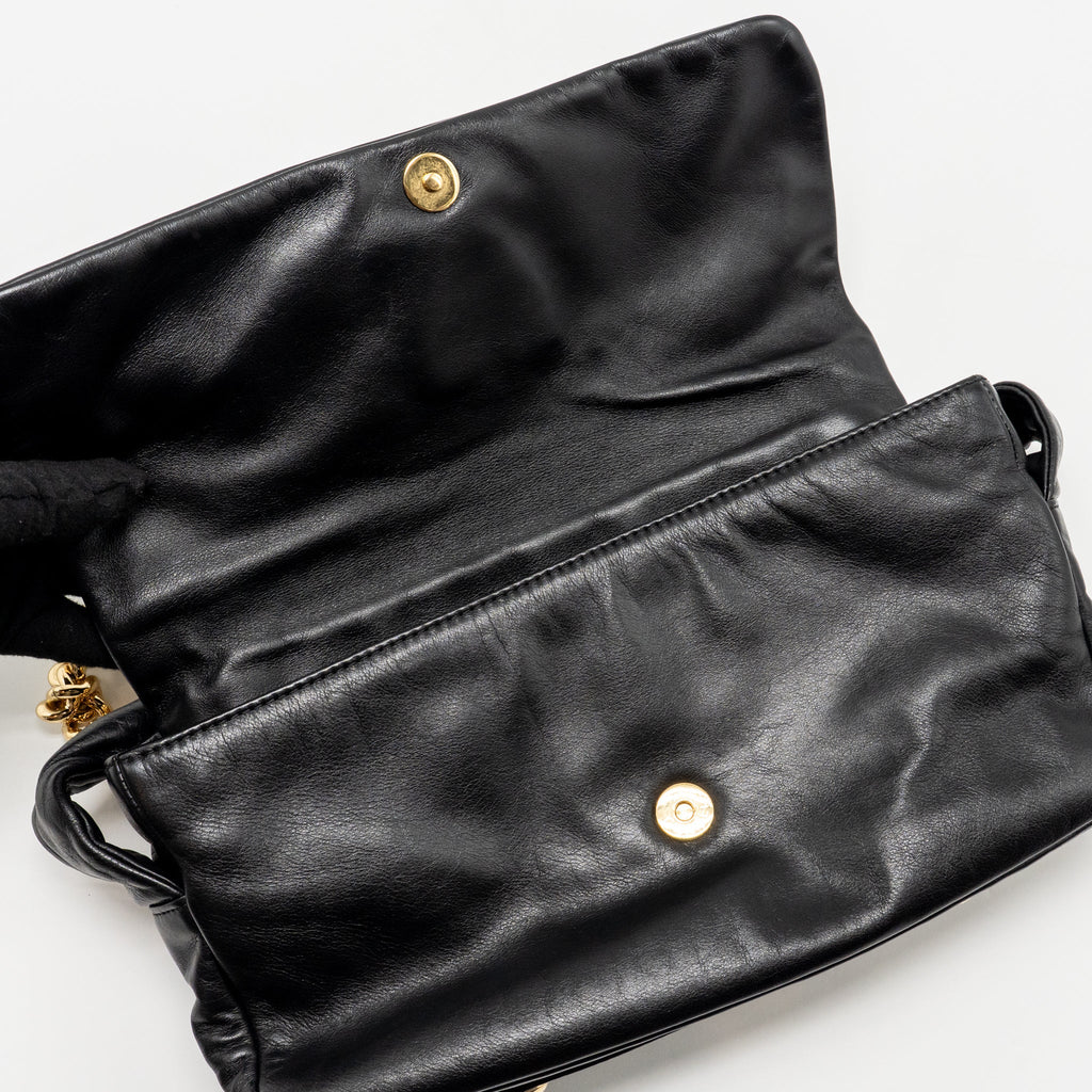 CHANEL RODEO DRIVE FLAP BAG CALFSKIN BLACK GHW