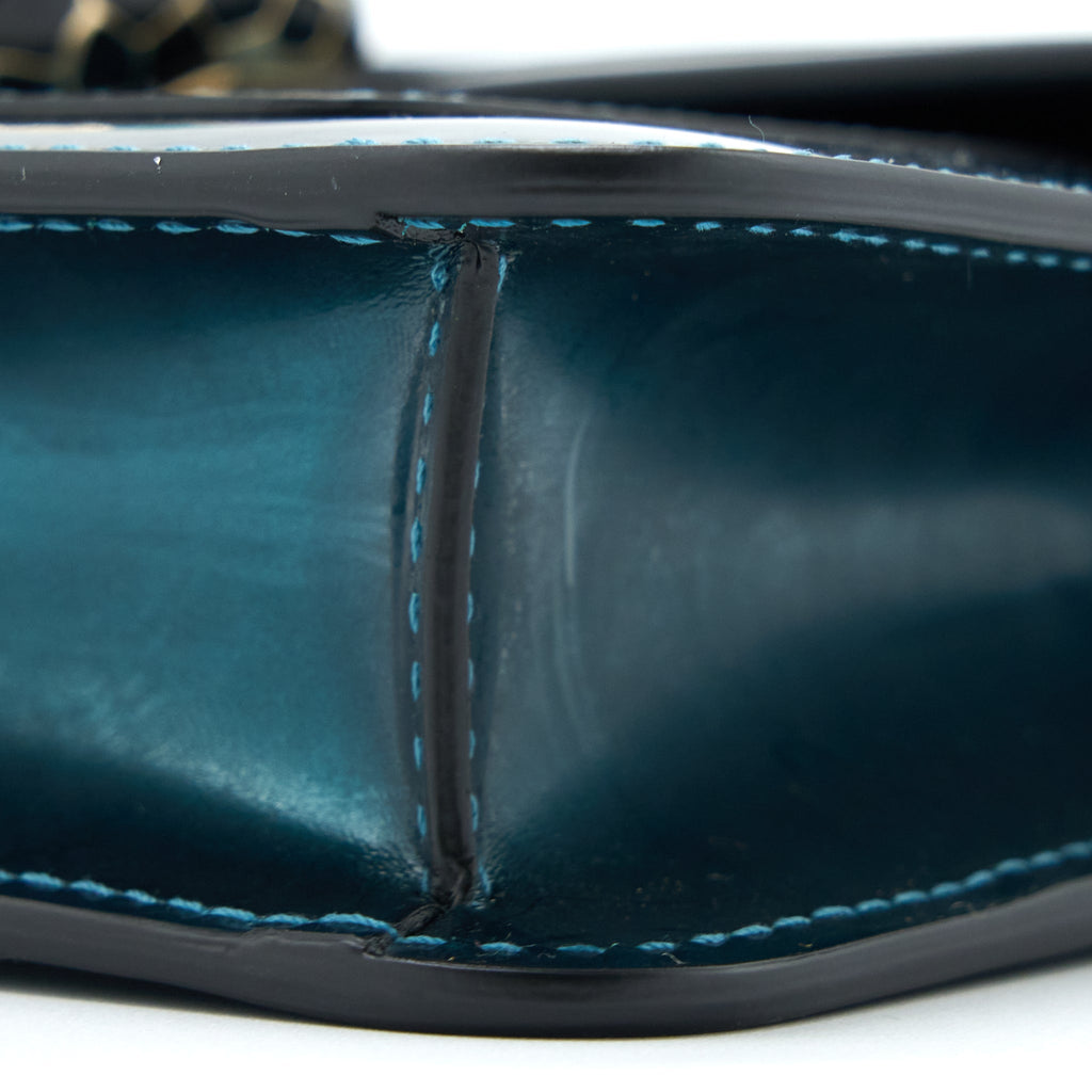 BVLGARI SERPENTI FOREVER CROSSBODY BAG PATENT GREEN LGHW