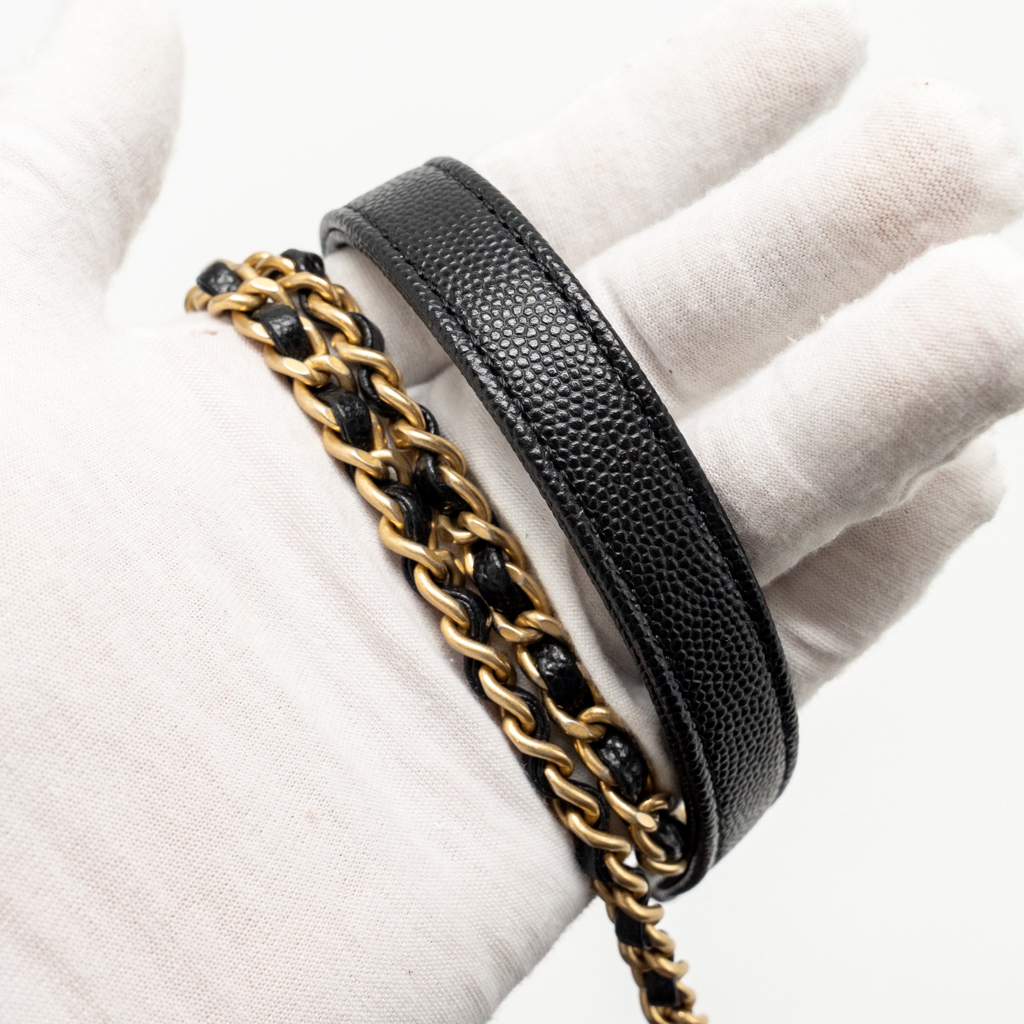 CHANEL SMALL COCO HANDLE WITH PYTHON HANDLE CAVIAR BLACK/BURGUNDY GHW