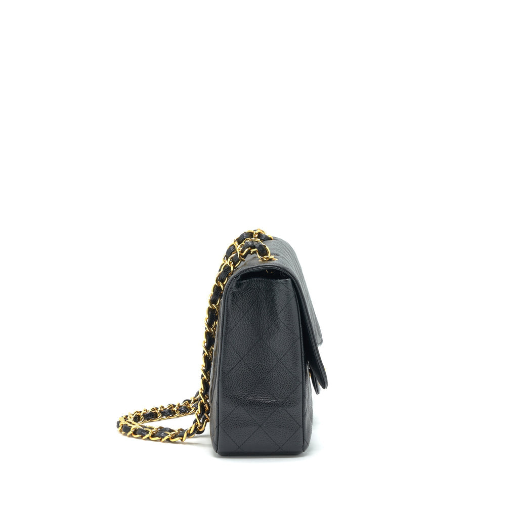 CHANEL VINTAGE JUMBO SINGLE FLAP CAVIAR BLACK GHW