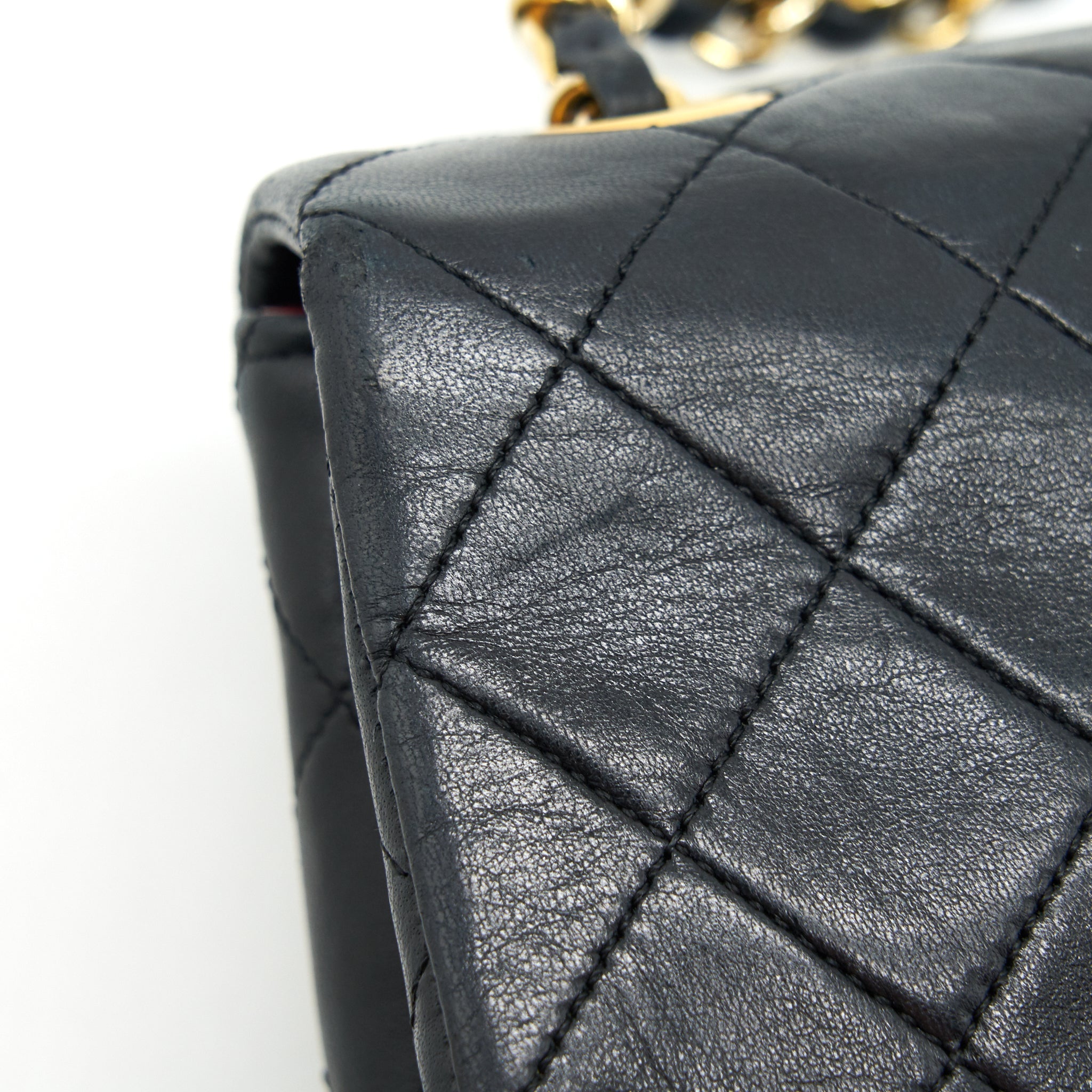 CHANEL VINTAGE SMALL FLAP BAG LAMBSKIN BLACK GHW